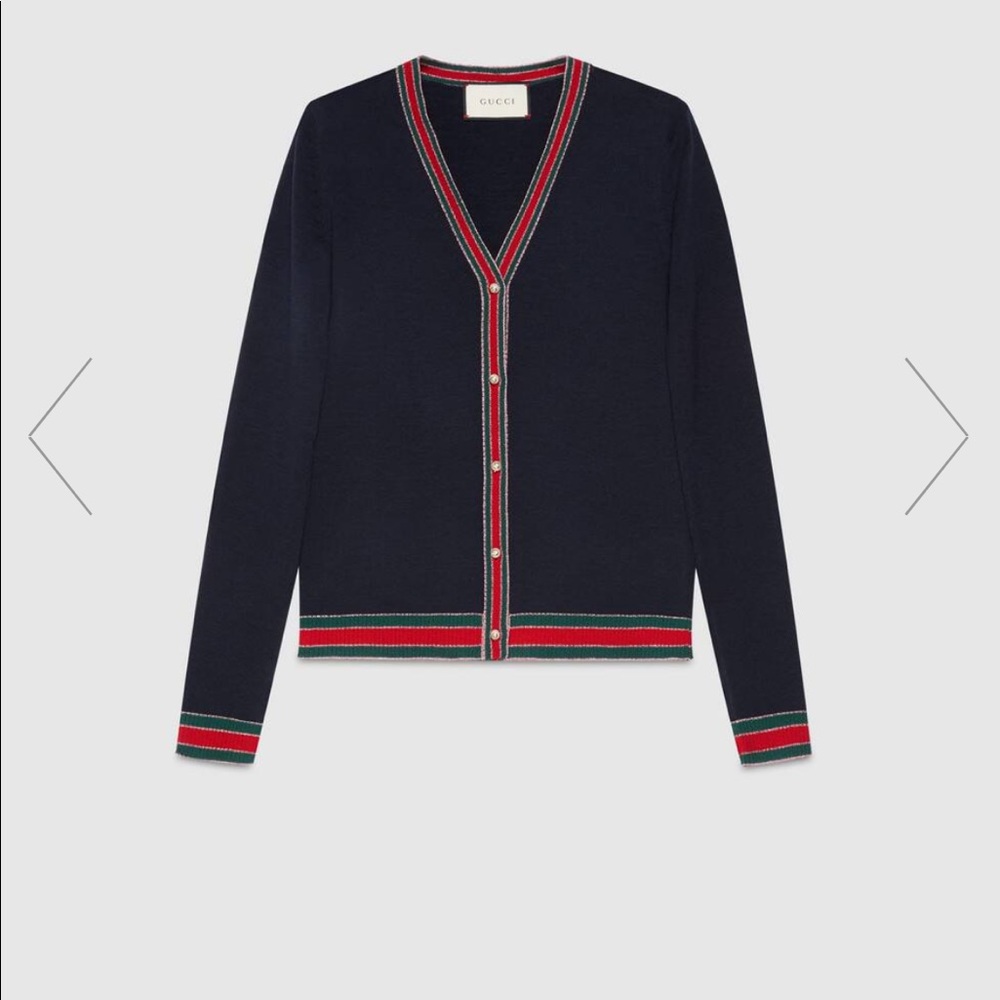 Gucci v-neck Merino Wool Cardigan Medium - Picture 1 of 6